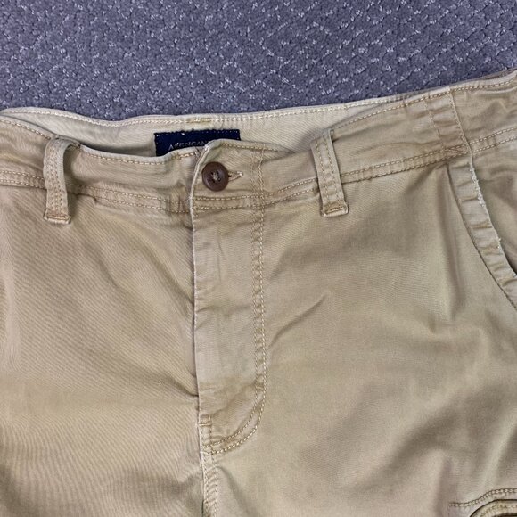 American Eagle Extreme Flex Classic Cargo Shorts Men's 36 Khaki Stretch Gorpcore - Picture 2 of 11